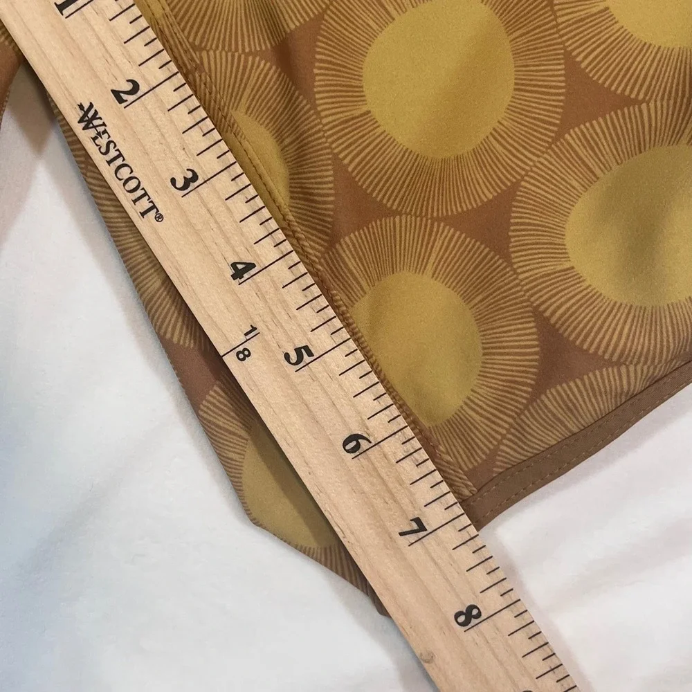 PrAna Roots Studio Board Shorts Men 32 Brown Yellow Sunburst Surf Swim Trunks